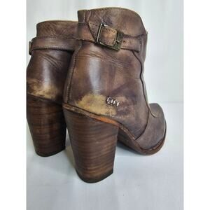 Bed Stu Isla Ankle Leather Distressed Zip Western Booties W9